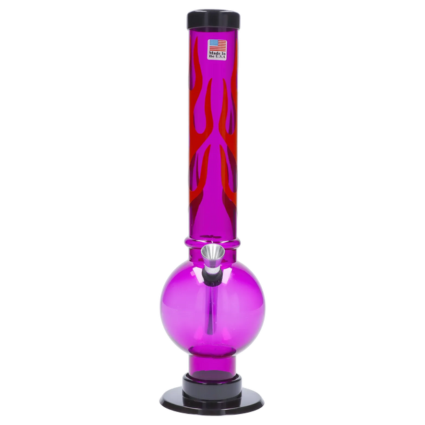 JM Plastics Flame Bubble Base Acrylic Water Pipe - 12 in.