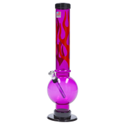 JM Plastics Flame Bubble Base Acrylic Water Pipe - 12 in.
