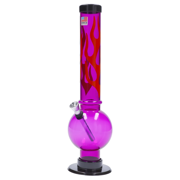 JM Plastics Flame Bubble Base Acrylic Water Pipe - 12 in.