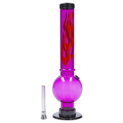 JM Plastics Flame Bubble Base Acrylic Water Pipe - 12 in.
