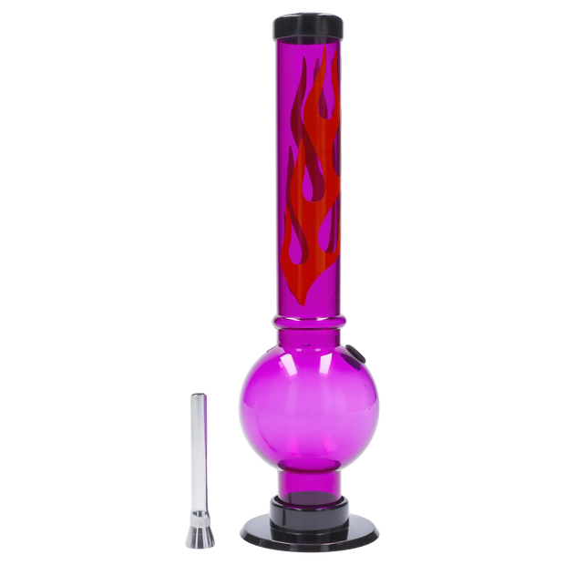 JM Plastics Flame Bubble Base Acrylic Water Pipe - 12 in.