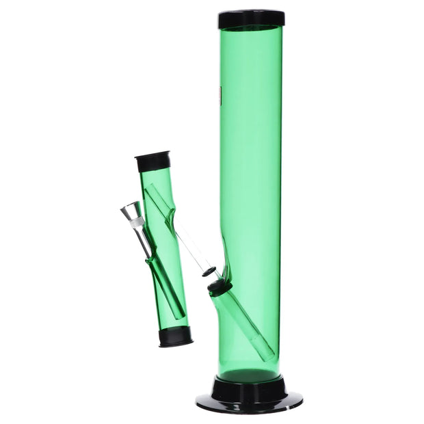 JM Plastics Double Trouble Straight Tube Acrylic Water Pipe - 12 in.