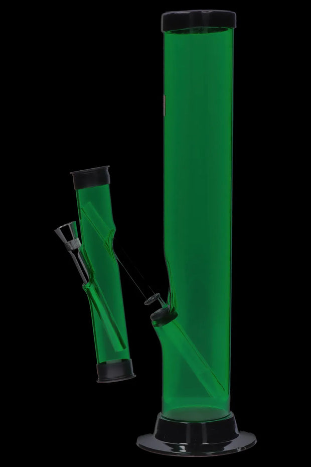 JM Plastics Double Trouble Straight Tube Acrylic Water Pipe - 12 in.