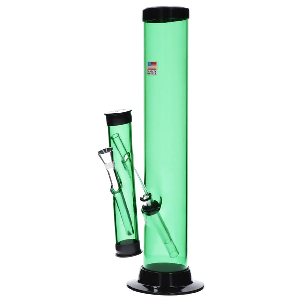 JM Plastics Double Trouble Straight Tube Acrylic Water Pipe - 12 in.
