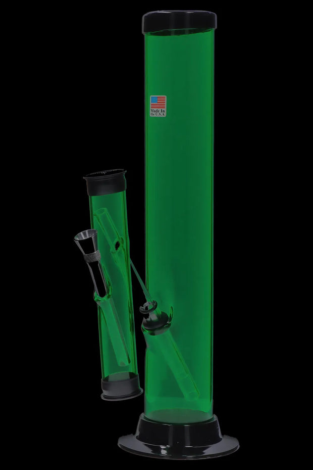 JM Plastics Double Trouble Straight Tube Acrylic Water Pipe - 12 in.