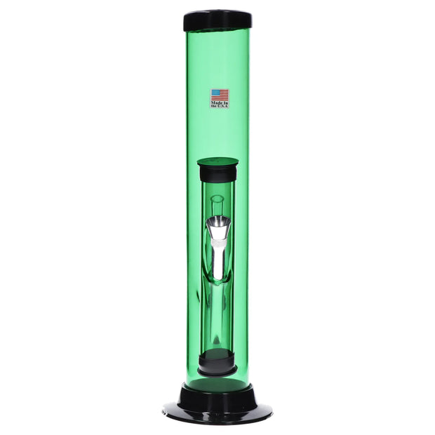 JM Plastics Double Trouble Straight Tube Acrylic Water Pipe - 12 in.