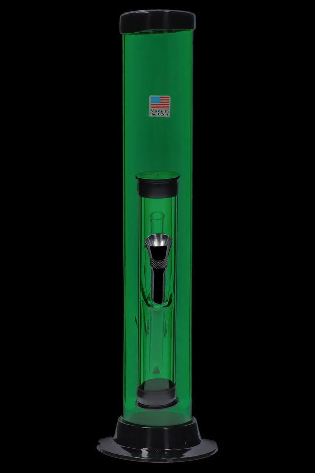 JM Plastics Double Trouble Straight Tube Acrylic Water Pipe - 12 in.