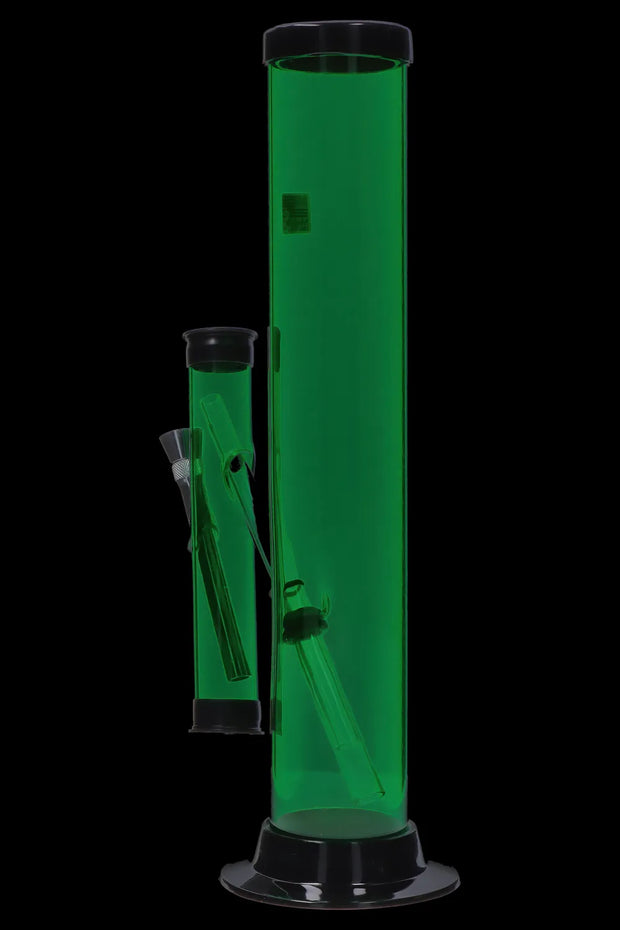 JM Plastics Double Trouble Straight Tube Acrylic Water Pipe - 12 in.