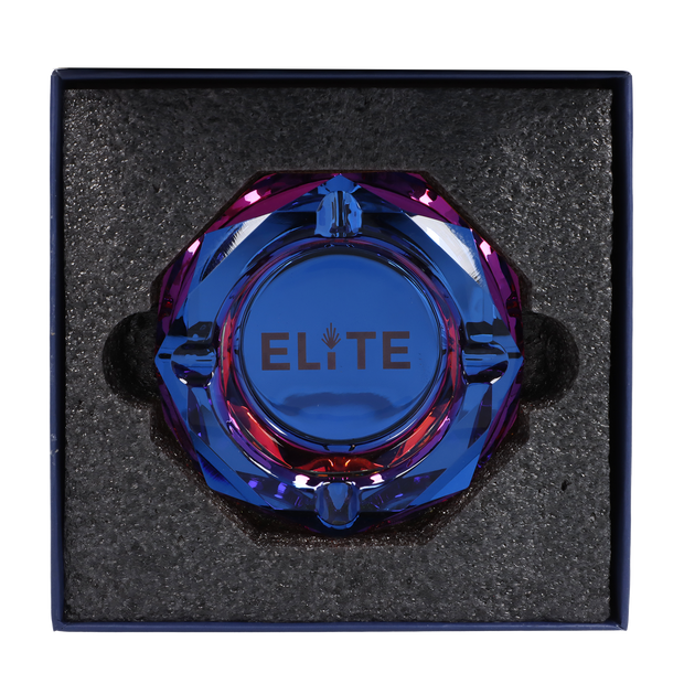 Blue Elite Crystal Ashtray - 4in