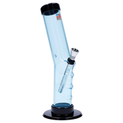 JM Plastics Bent Neck Straight Tube with Grip Acrylic Water Pipe - 9 in.