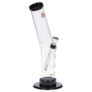JM Plastics Bent Neck Straight Tube with Grip Acrylic Water Pipe - 9 in.