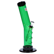 JM Plastics Bent Neck Straight Tube with Grip Acrylic Water Pipe - 9 in.