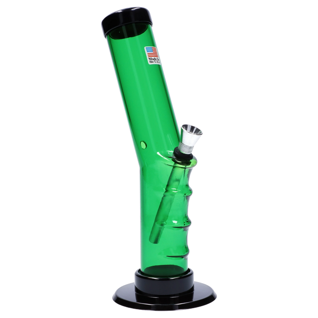 JM Plastics Bent Neck Straight Tube with Grip Acrylic Water Pipe - 9 in.