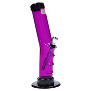 JM Plastics Bent Neck Straight Tube with Grip Acrylic Water Pipe - 9 in.