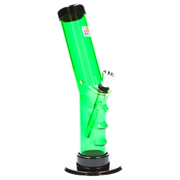 JM Plastics Bent Neck Straight Tube with Grip Acrylic Water Pipe - 9 in.