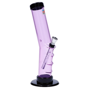 JM Plastics Bent Neck Straight Tube with Grip Acrylic Water Pipe - 9 in.