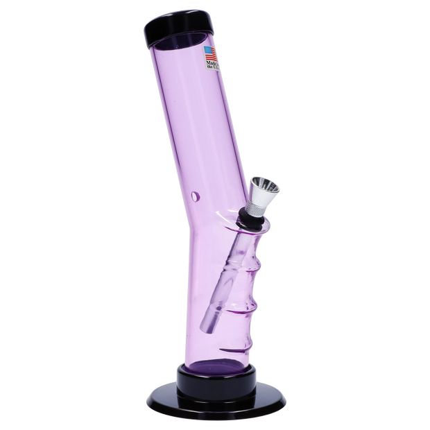 JM Plastics Bent Neck Straight Tube with Grip Acrylic Water Pipe - 9 in.