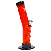 JM Plastics Bent Neck Straight Tube with Grip Acrylic Water Pipe - 9 in.