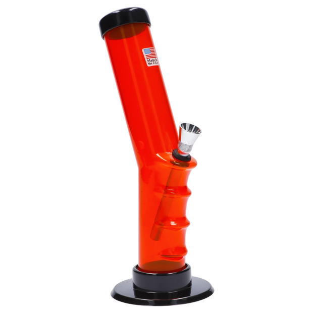 JM Plastics Bent Neck Straight Tube with Grip Acrylic Water Pipe - 9 in.