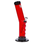 JM Plastics Bent Neck Straight Tube with Grip Acrylic Water Pipe - 9 in.