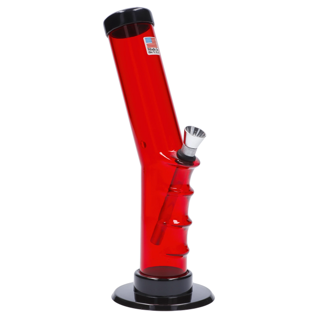 JM Plastics Bent Neck Straight Tube with Grip Acrylic Water Pipe - 9 in.