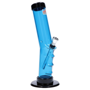 JM Plastics Bent Neck Straight Tube with Grip Acrylic Water Pipe - 9 in.