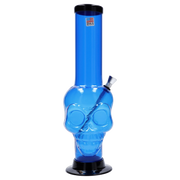 JM Plastics Large Skull Base with Carb Hole Acrylic Water Pipe - 12 in.
