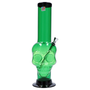 JM Plastics Large Skull Base with Carb Hole Acrylic Water Pipe - 12 in.