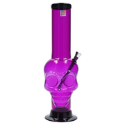 JM Plastics Large Skull Base with Carb Hole Acrylic Water Pipe - 12 in.
