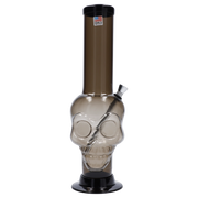 JM Plastics Large Skull Base with Carb Hole Acrylic Water Pipe - 12 in.