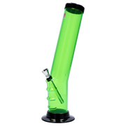 JM Plastics Straight Tube Bent Neck with Grip and Carb Hole Acrylic Water Pipe - 12 in.