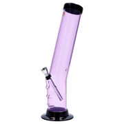 JM Plastics Straight Tube Bent Neck with Grip and Carb Hole Acrylic Water Pipe - 12 in.