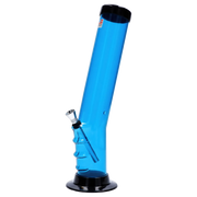 JM Plastics Straight Tube Bent Neck with Grip and Carb Hole Acrylic Water Pipe - 12 in.
