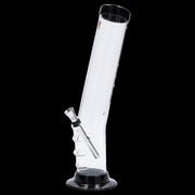 JM Plastics Straight Tube Bent Neck with Grip and Carb Hole Acrylic Water Pipe - 12 in.