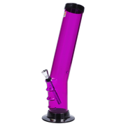 JM Plastics Straight Tube Bent Neck with Grip and Carb Hole Acrylic Water Pipe - 12 in.
