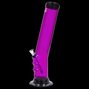 JM Plastics Straight Tube Bent Neck with Grip and Carb Hole Acrylic Water Pipe - 12 in.