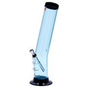 JM Plastics Straight Tube Bent Neck with Grip and Carb Hole Acrylic Water Pipe - 12 in.