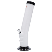JM Plastics Straight Tube Bent Neck with Grip and Carb Hole Acrylic Water Pipe - 12 in.