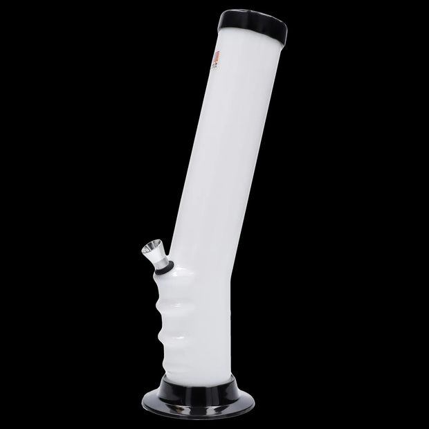 JM Plastics Straight Tube Bent Neck with Grip and Carb Hole Acrylic Water Pipe - 12 in.