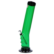 JM Plastics Straight Tube Bent Neck with Grip and Carb Hole Acrylic Water Pipe - 12 in.