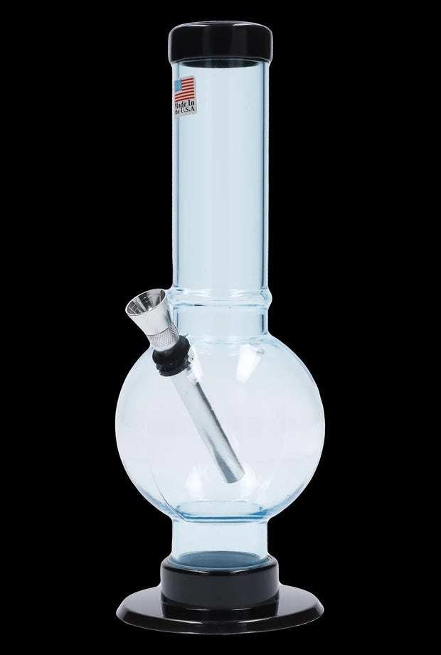 JM Plastics Bubble Base with Carb Hole Acrylic Water Pipe - 9 in.