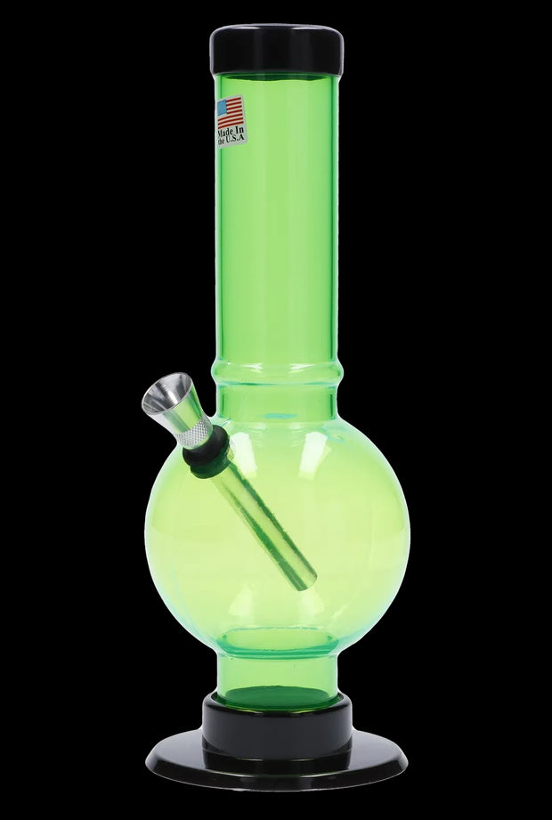 JM Plastics Bubble Base with Carb Hole Acrylic Water Pipe - 9 in.