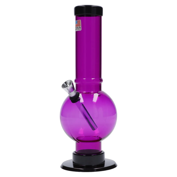 JM Plastics Bubble Base with Carb Hole Acrylic Water Pipe - 9 in.