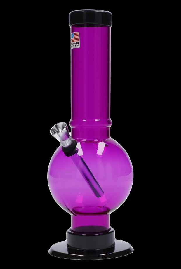 JM Plastics Bubble Base with Carb Hole Acrylic Water Pipe - 9 in.