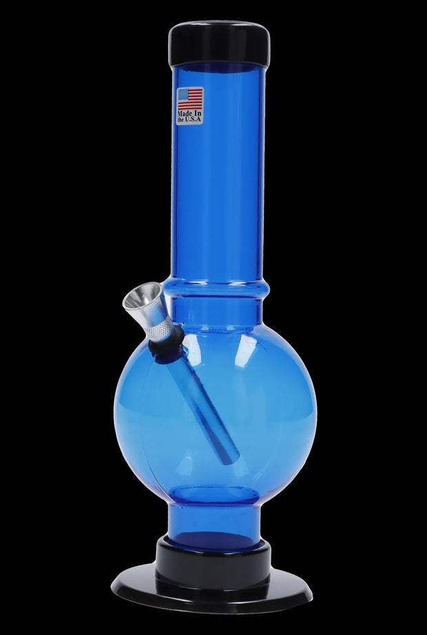 JM Plastics Bubble Base with Carb Hole Acrylic Water Pipe - 9 in.