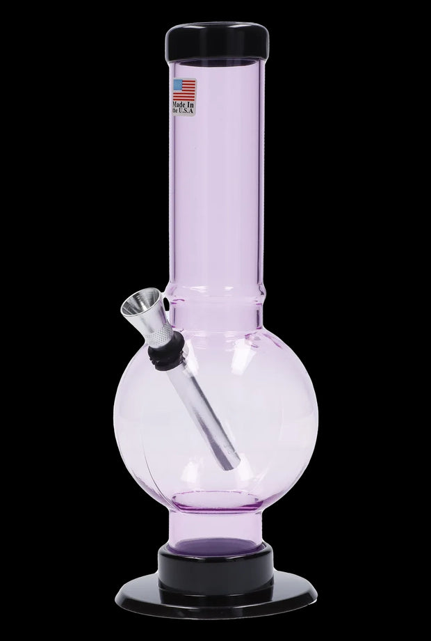 JM Plastics Bubble Base with Carb Hole Acrylic Water Pipe - 9 in.