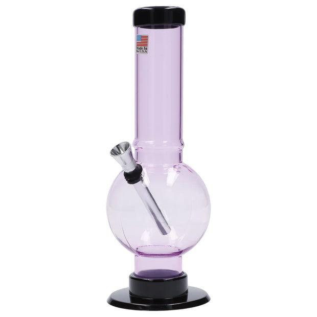 JM Plastics Bubble Base with Carb Hole Acrylic Water Pipe - 9 in.