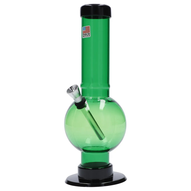 JM Plastics Bubble Base with Carb Hole Acrylic Water Pipe - 9 in.