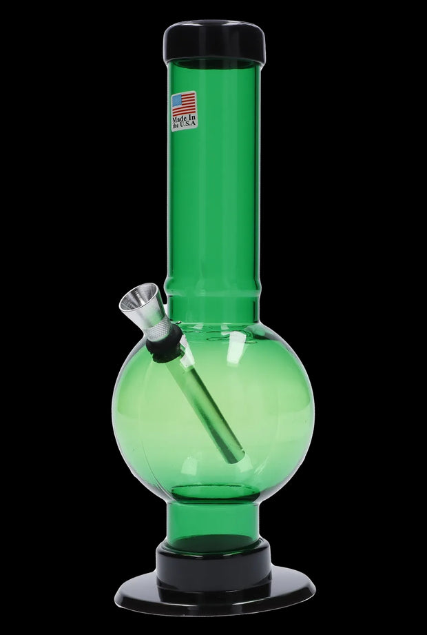 JM Plastics Bubble Base with Carb Hole Acrylic Water Pipe - 9 in.