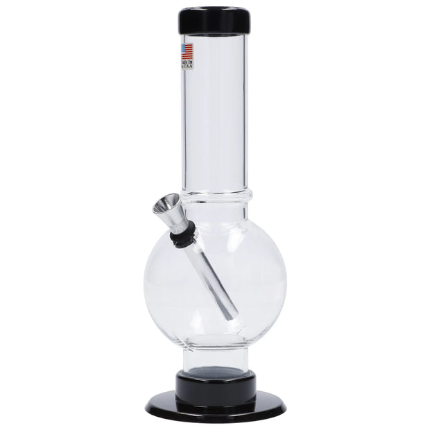JM Plastics Bubble Base with Carb Hole Acrylic Water Pipe - 9 in.